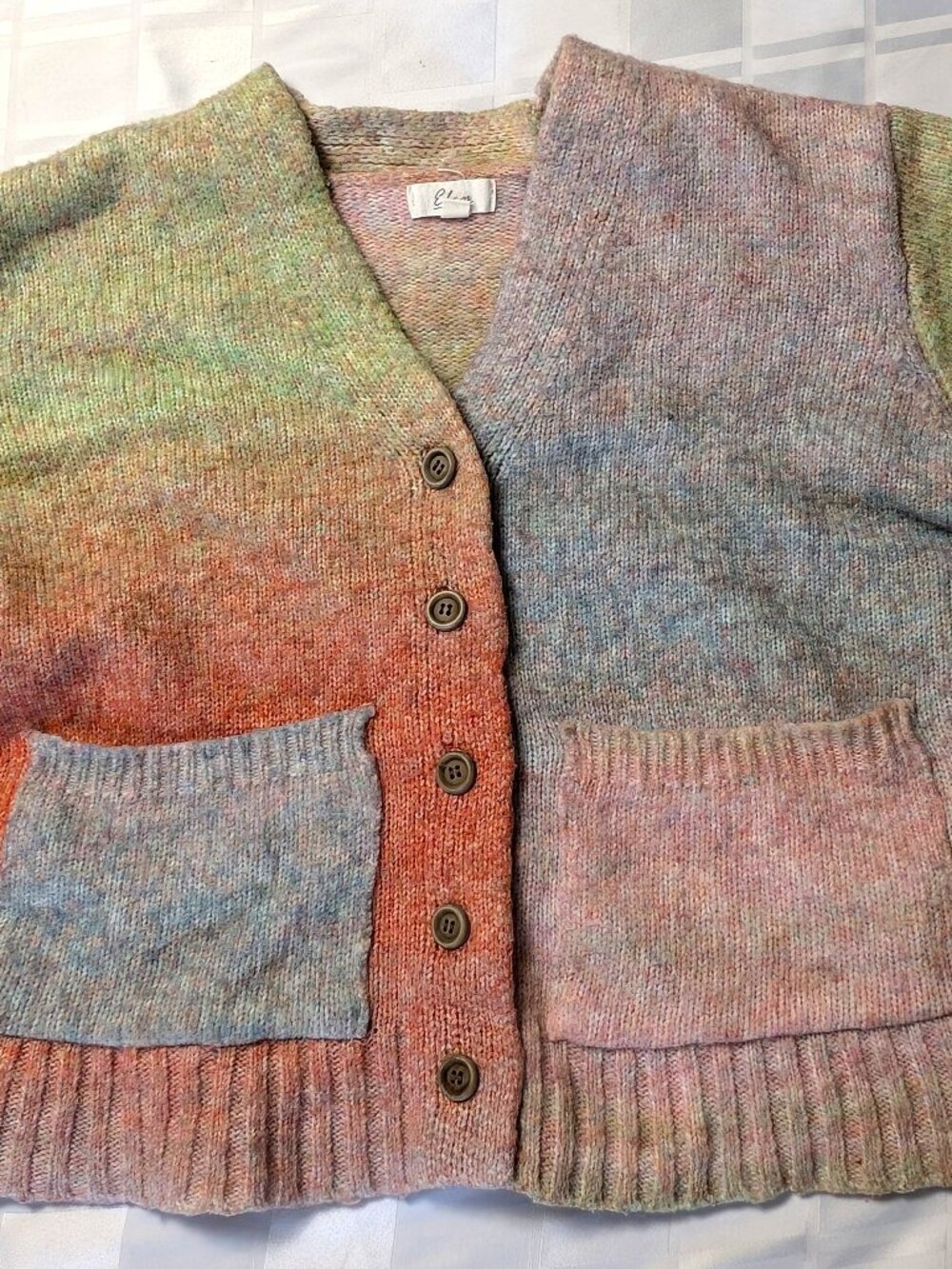 ELAN BUTTON UP FRONT CARDIGAN SWEATER SHIRT WOMEN'S SMALL MULTICOLOR FASHION